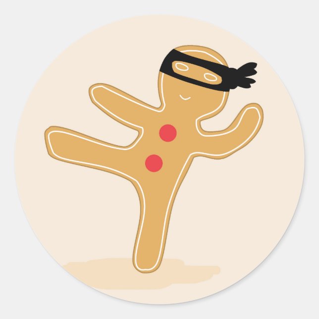 Ninjabread Man Classic Round Sticker (Front)