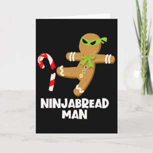 Ninjabread Man Fun Ginja Kicking Candy Cane Christ Card