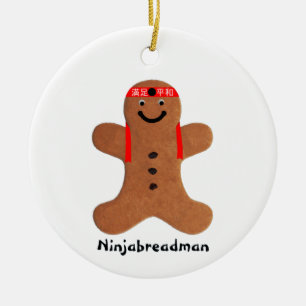 Ninjabreadman biscuit (cookie) ceramic tree decoration