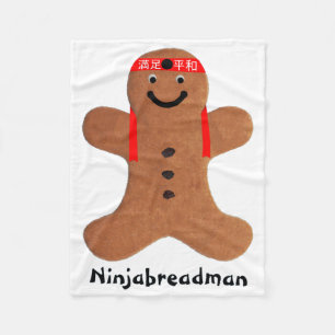 Ninjabreadman biscuit (cookie) fleece blanket