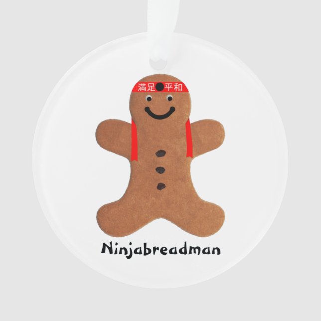 Ninjabreadman biscuit (cookie) ornament (Front)