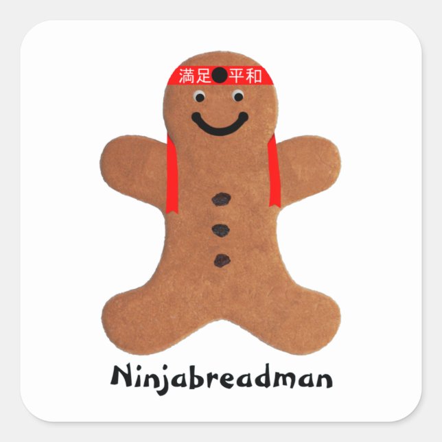 Ninjabreadman biscuit (cookie) square sticker (Front)
