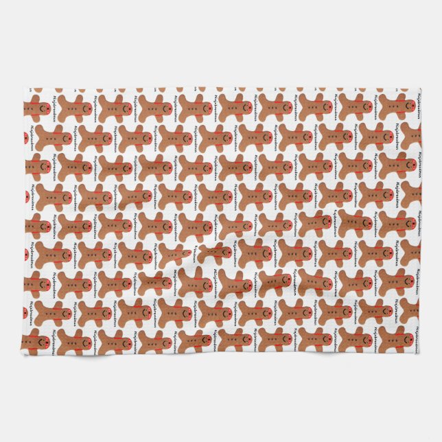 Ninjabreadman biscuit (cookie) tea towel (Horizontal)