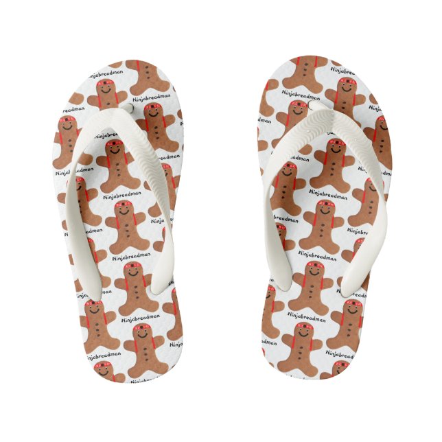 Ninjabreadman biscuit kid's flip flops (Footbed)