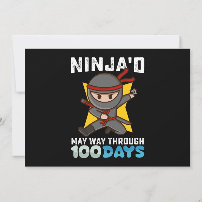 Ninja'd May Way Through 100 Days of School Invitation (Front)