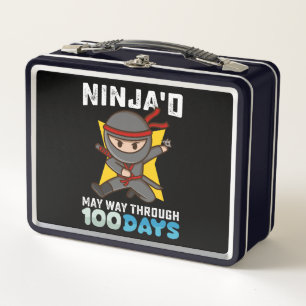 Ninja'd May Way Through 100 Days of School Metal Lunch Box