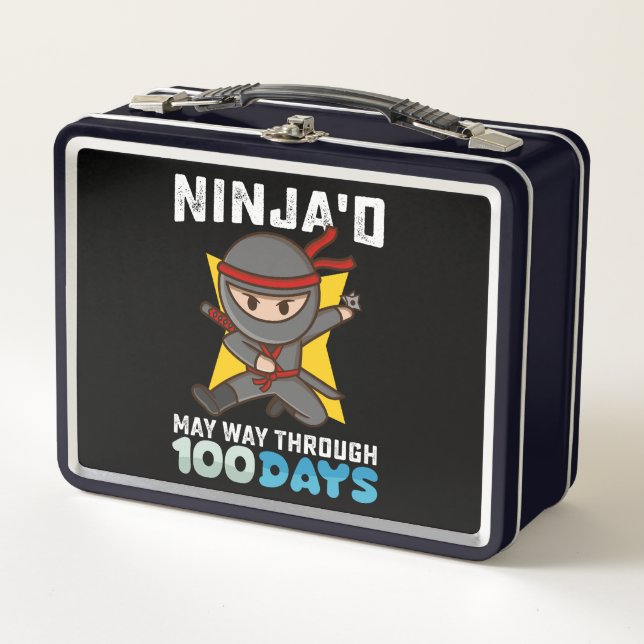 Ninja'd May Way Through 100 Days of School Metal Lunch Box (Front)
