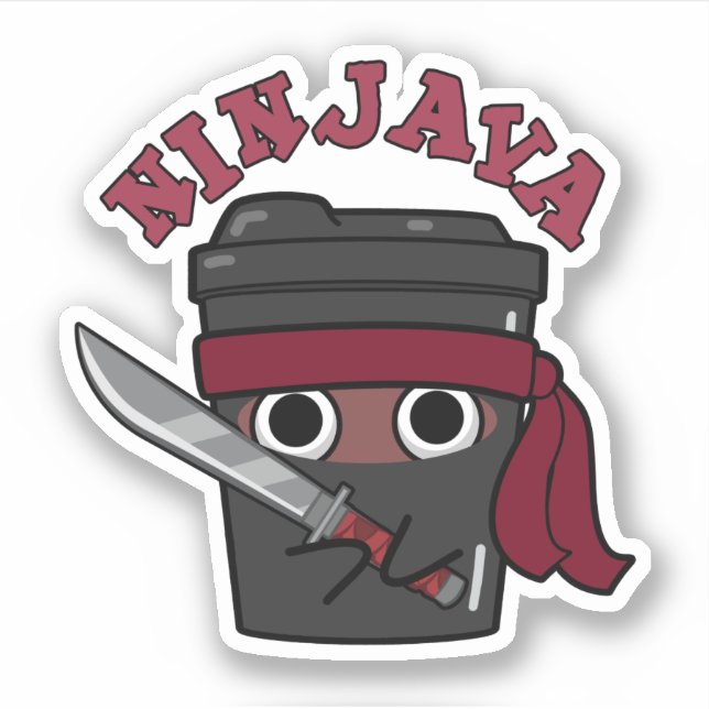 Ninjava Funny Ninja Java Coffee Pun  (Front)