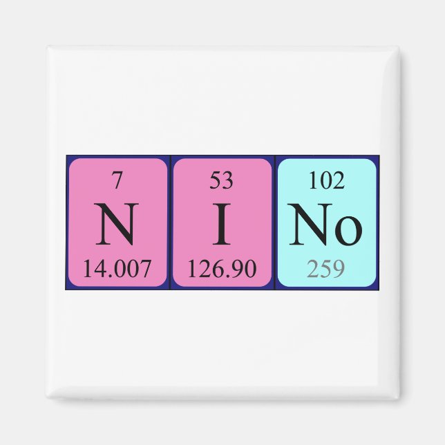 Nino periodic table name magnet (Front)