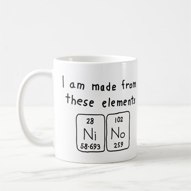 Nino periodic table name mug (Left)