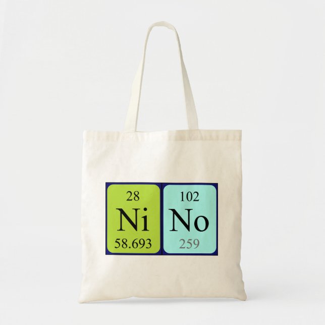 Nino periodic table name tote bag (Front)