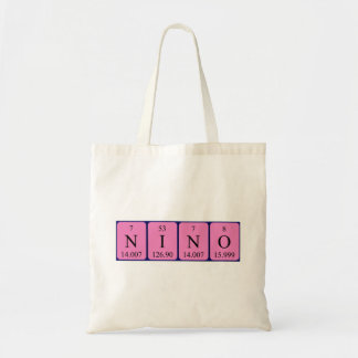 Nino periodic table name tote bag