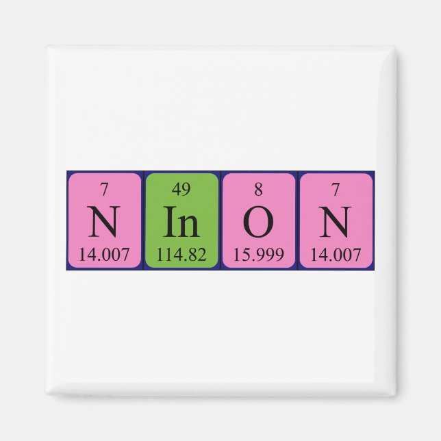 Ninon periodic table name magnet (Front)