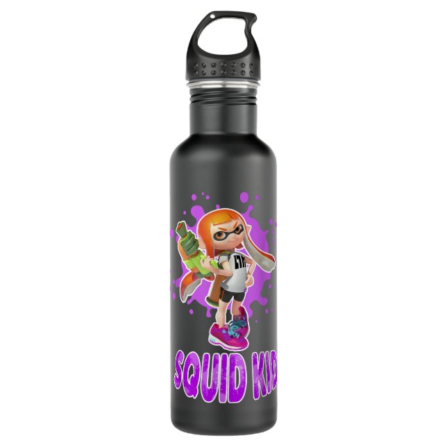 Nintendo Splatoon Squid Kid Pink Splat Graphic T S 710 Ml Water Bottle (Front)