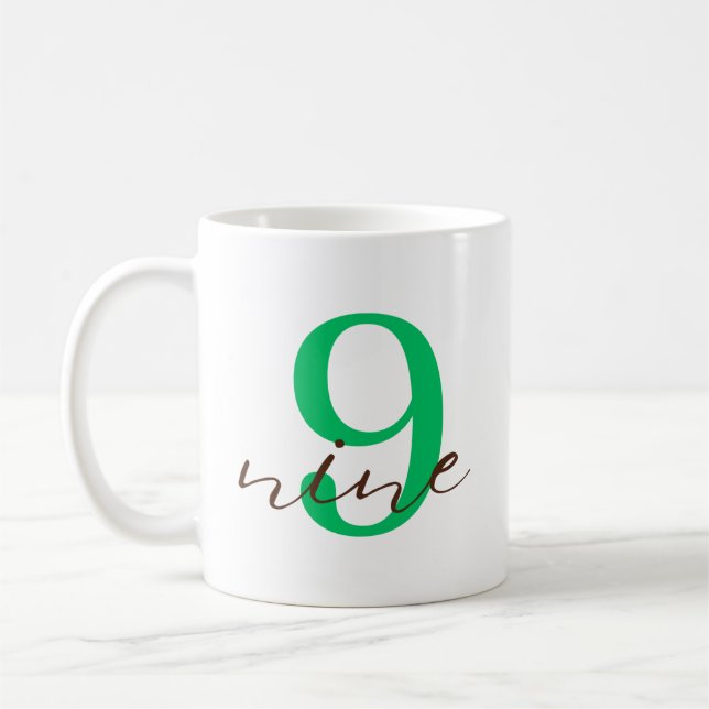 Ninth 9 Year Anniversary with Personalization Coffee Mug (Left)