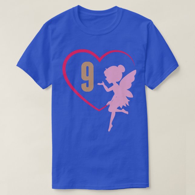 Ninth 9th Birthday Party Fairy Tale Girl Princess  T-Shirt (Design Front)