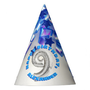 Ninth Birthday Boys Nine Years Old Party Party Hat