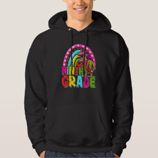 Ninth Grade Dinosaur Rainbow Girls Kids Back To Sc Hoodie