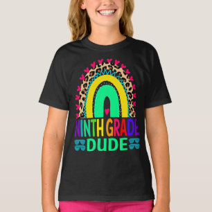 Ninth Grade Dude Rainbow Leopard Back To School T-Shirt