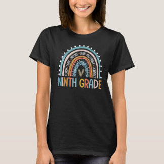 Ninth Grade Teacher Leopard Rainbow 9th Grade Teac T-Shirt
