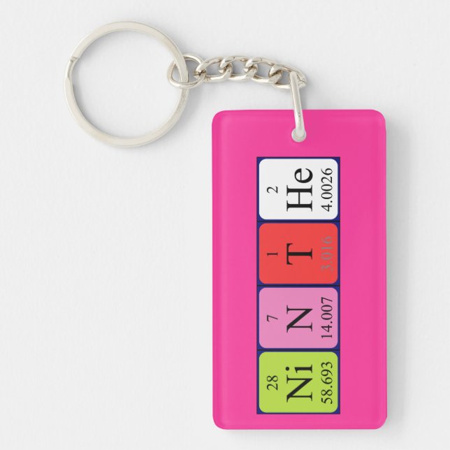 Ninthe periodic table name keyring (Front)
