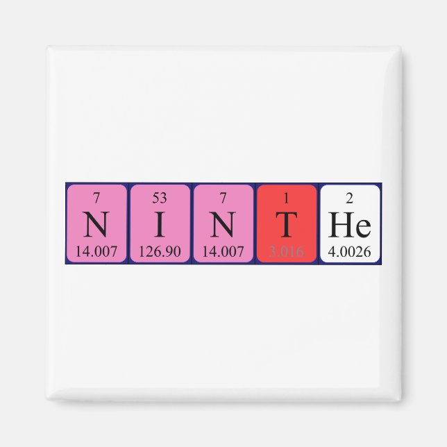 Ninthe periodic table name magnet (Front)