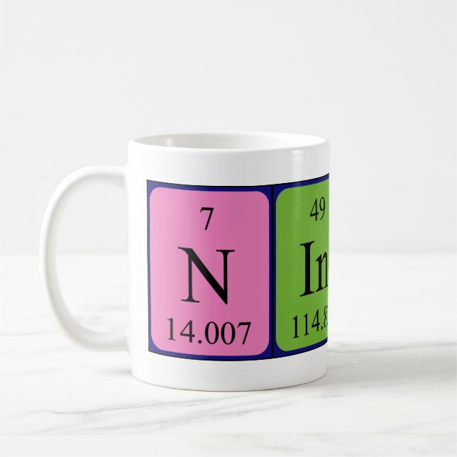 Ninthe periodic table name mug (Left)