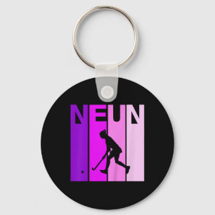 Ninunter 9 Birthday Field Hockey Game Hockey Girl Key Ring
