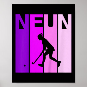 Ninunter 9 Birthday Field Hockey Game Hockey Girl Poster