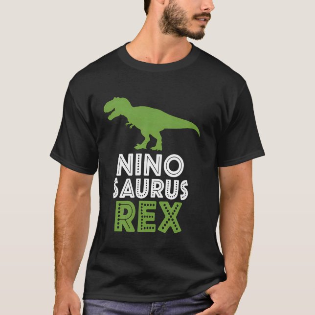 Nio Saurus Rex Funny Dinosaur  Boys T-Shirt (Front)