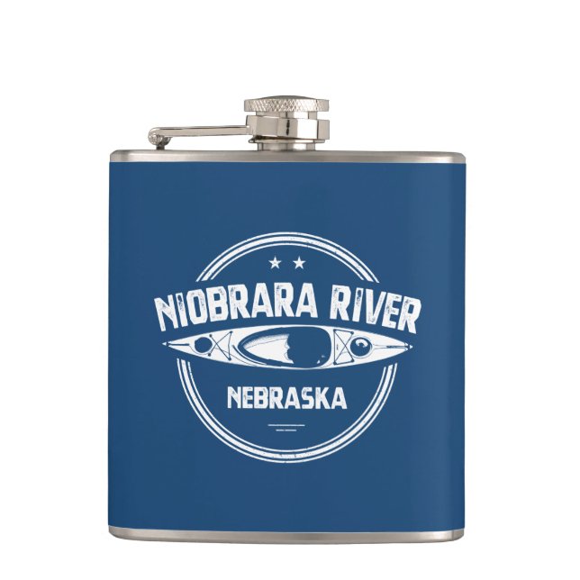 Niobrara River Nebraska Kayaking Hip Flask (Front)