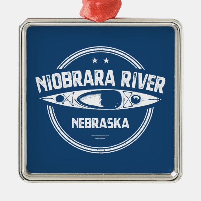 Niobrara River Nebraska Kayaking Metal Tree Decoration (Front)
