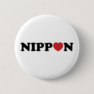 Nippon Love Heart 6 Cm Round Badge