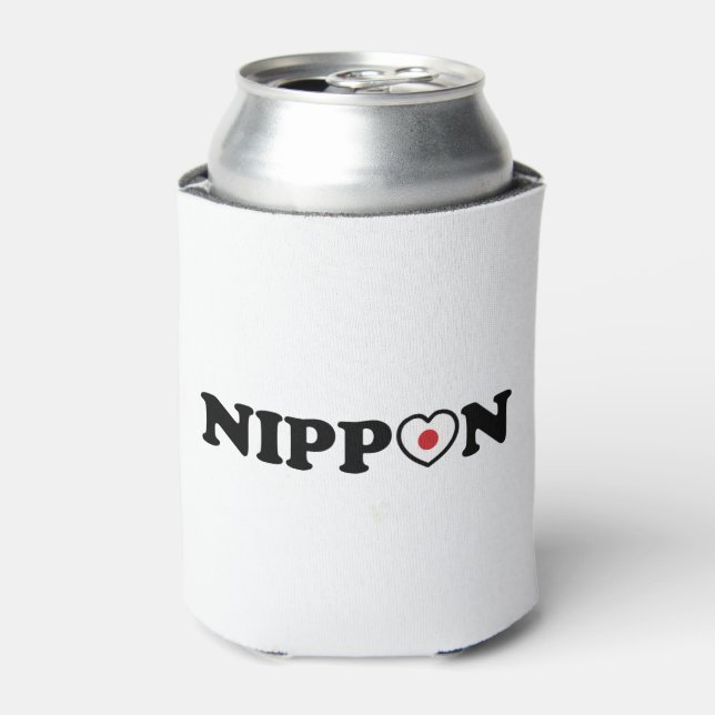 Nippon Love Heart Flag Can Cooler (Can Front)