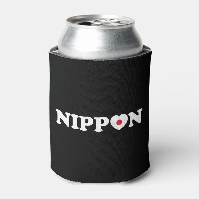 Nippon Love Heart Flag Can Cooler (Can Front)