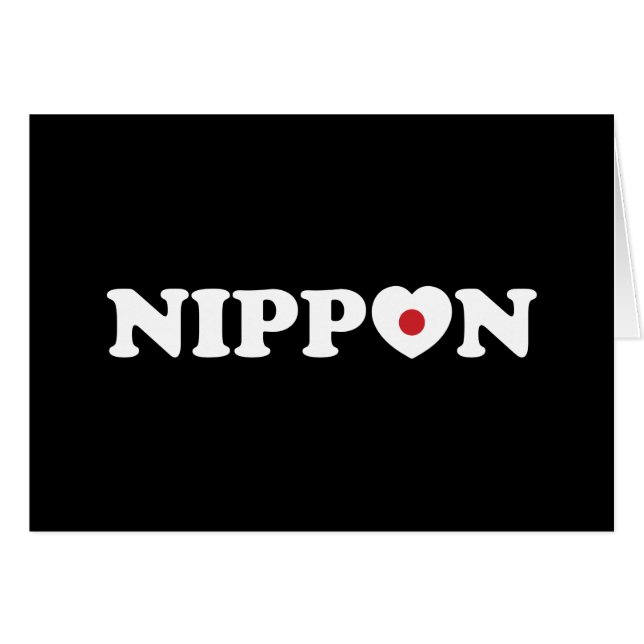 Nippon Love Heart Flag Card (Front Horizontal)