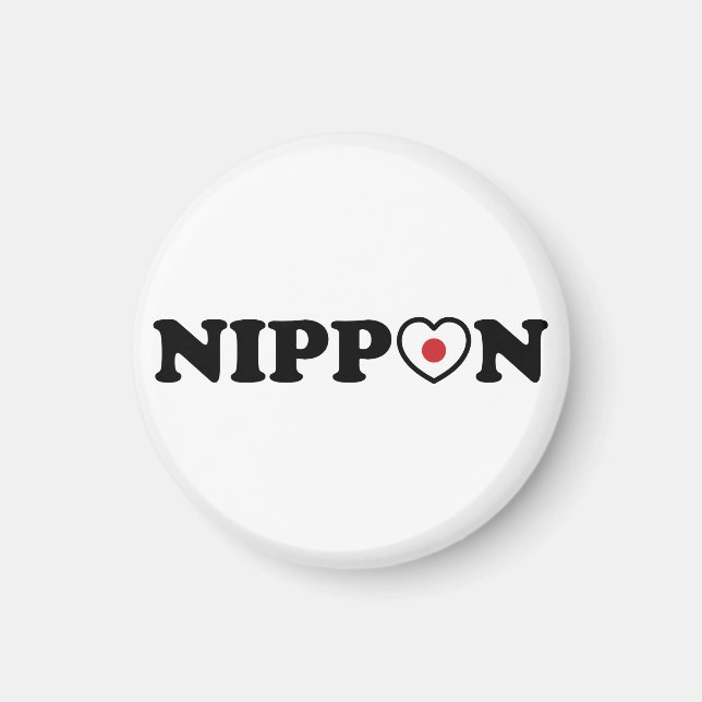 Nippon Love Heart Flag Magnet (Front)