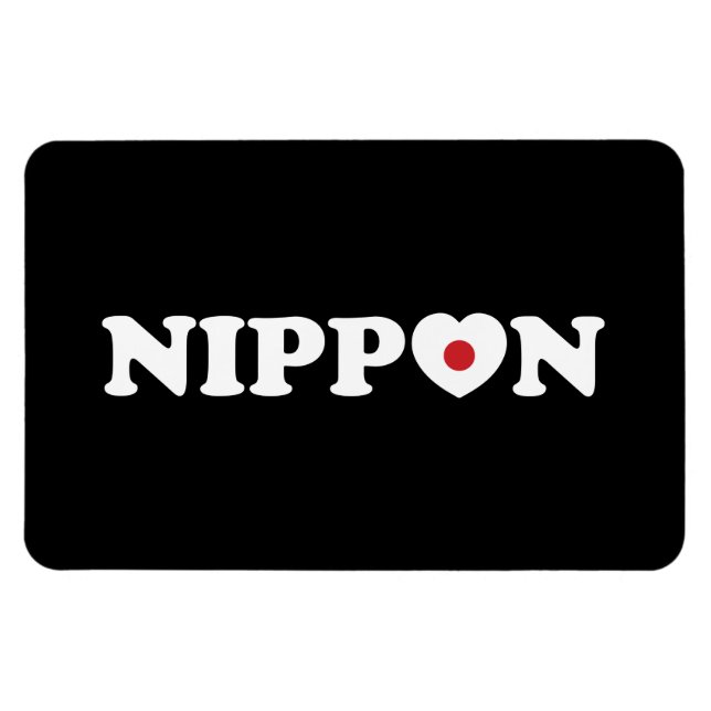 Nippon Love Heart Flag Magnet (Horizontal)