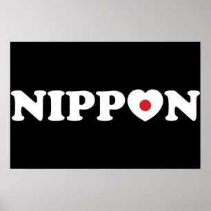 Nippon Love Heart Flag Poster