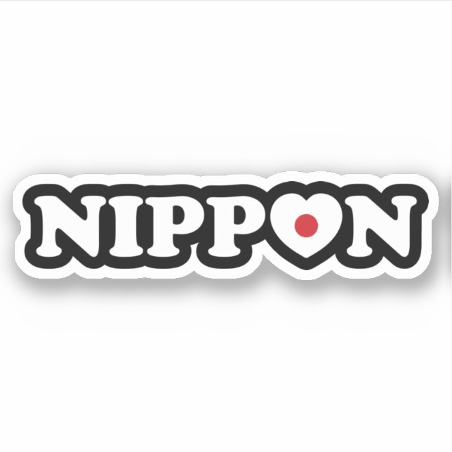 Nippon Love Heart Flag Sticker (Front)