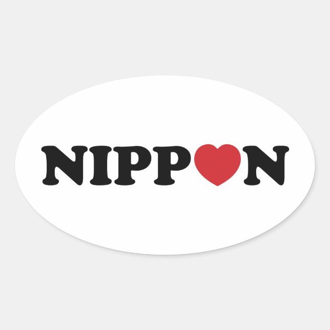 Nippon Love Heart Oval Sticker (Front)