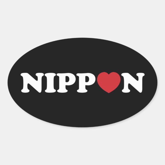Nippon Love Heart Oval Sticker (Front)