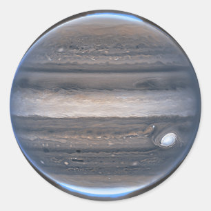 NIRCam View of Jupiter JWST Classic Round Sticker