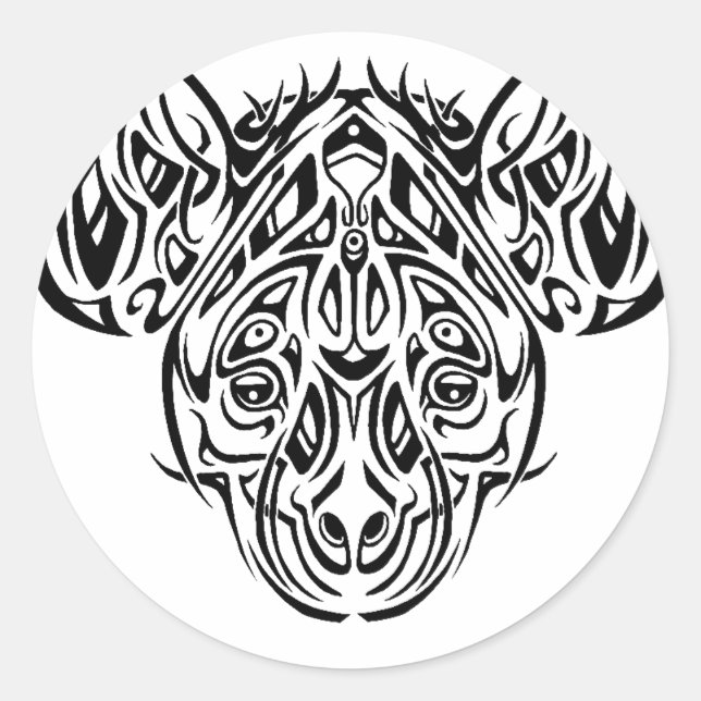 Nire's Hyena Tribal Design Classic Round Sticker (Front)