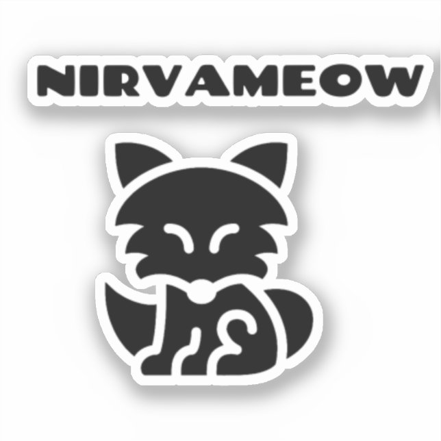 NIRVAMEOW, Custom-Cut Vinyl Sticker (Front)