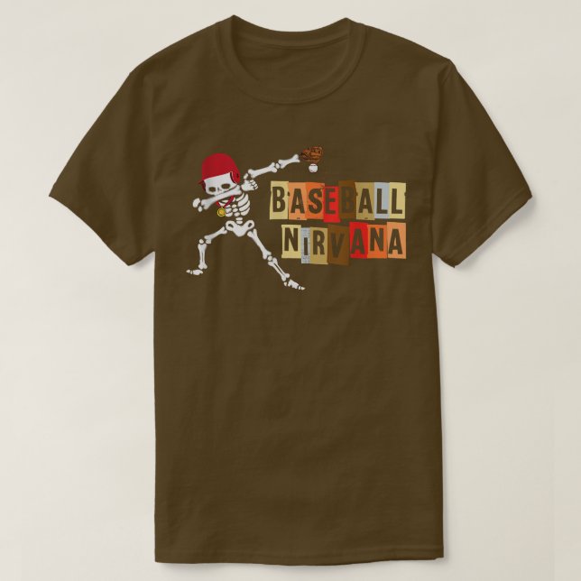 nirvana Dabbing Baseball skeleton  T-Shirt (Design Front)