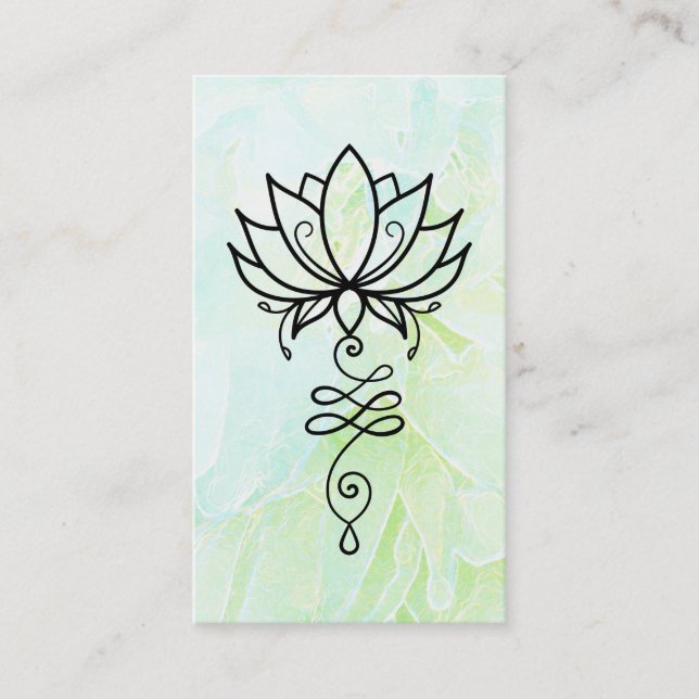 *~* Nirvana Lotus Ombre Yoga .  Sacred Geometry Business Card (Front)