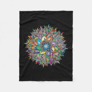 Nirvana Mandala Geometry Sacred Fractal Art Yoga M Fleece Blanket