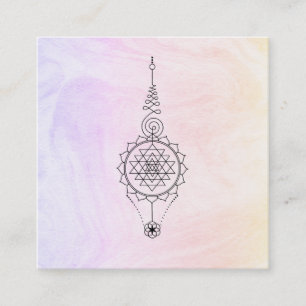 *~* Nirvana Pastel Marble Reiki Healing Ombre Square Business Card