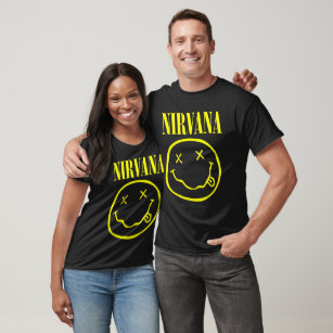Nirvana Yellow Happy Face Rock Music T-Shirt